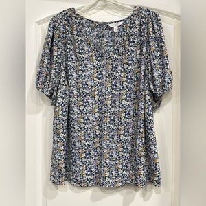 LC Lauren Conrad Blue Floral Dress